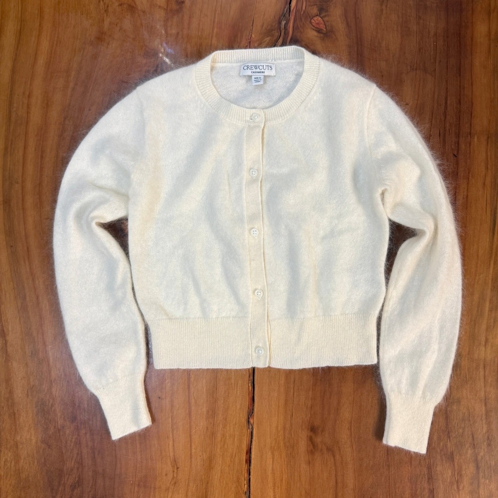 Crewcuts Kids Youth Girl 8-9 Cashmere Crew neck Knit Casual Cardigan Button Z4-3